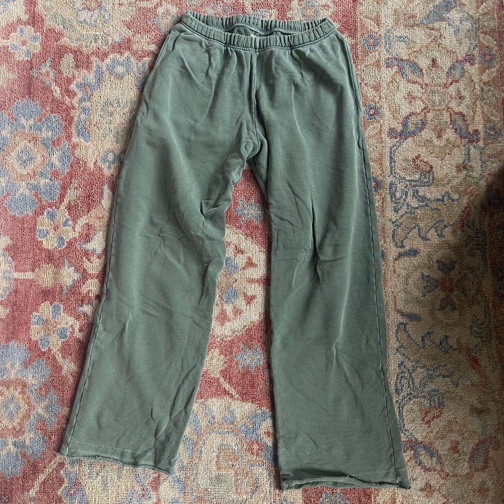 Men's Olive Green Fleece Sweatpants - Casual Joggers